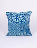 Housse de coussin ethnique bleue et bleu clair 40x40
