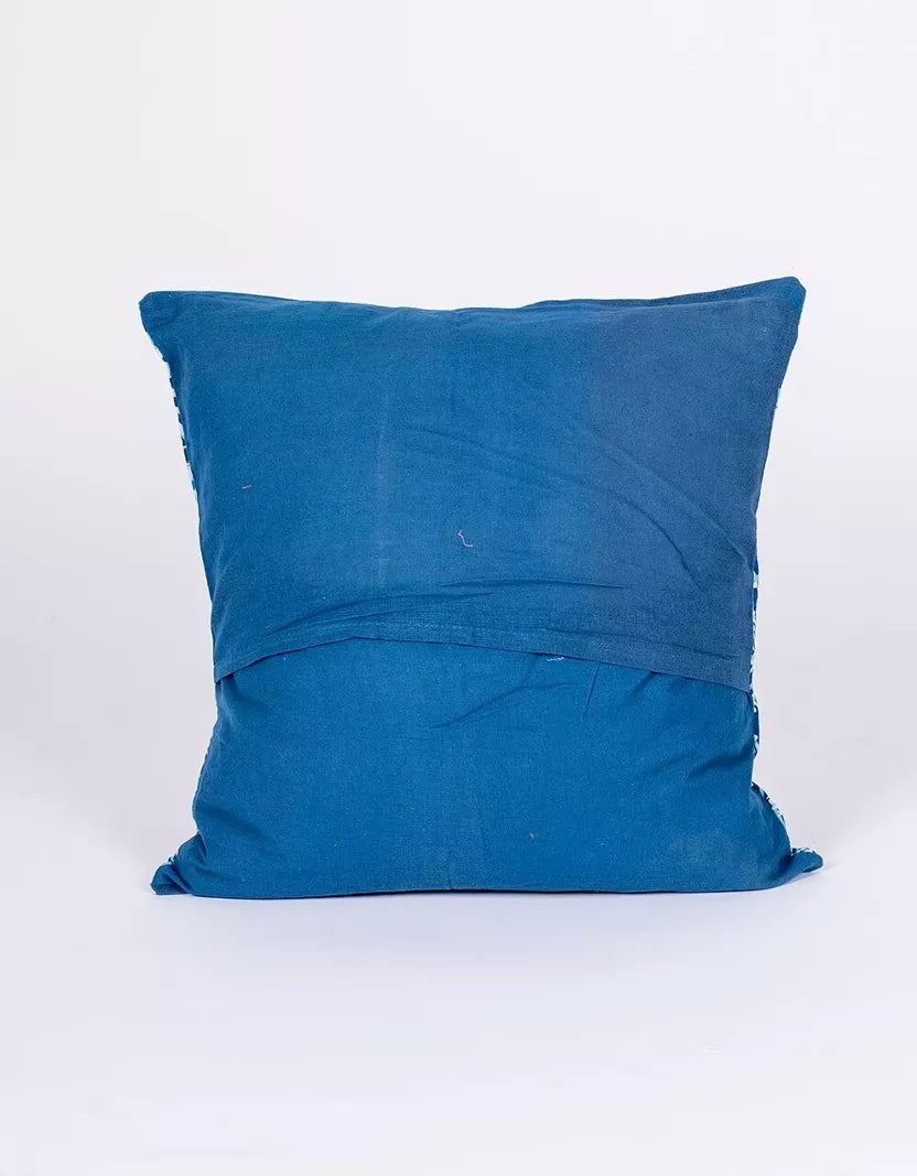 Housse de coussin ethnique bleue et bleu clair 40x40
